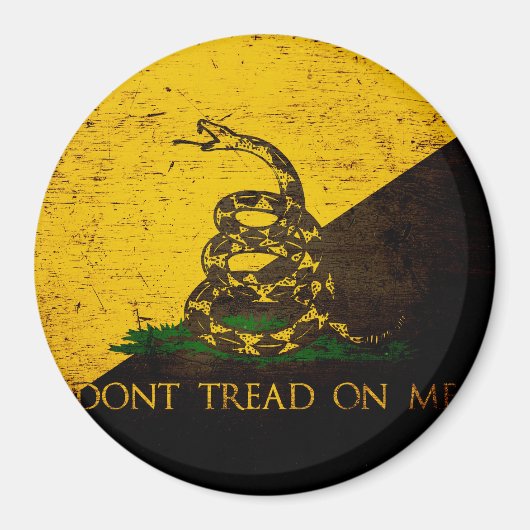 Black Grunge Anarcho Gadsden Flag Magnet (Vorne)