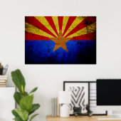 Black Grunge Arizona State Flag Poster (Heimbüro)