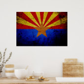 Black Grunge Arizona State Flag Poster (Küche)