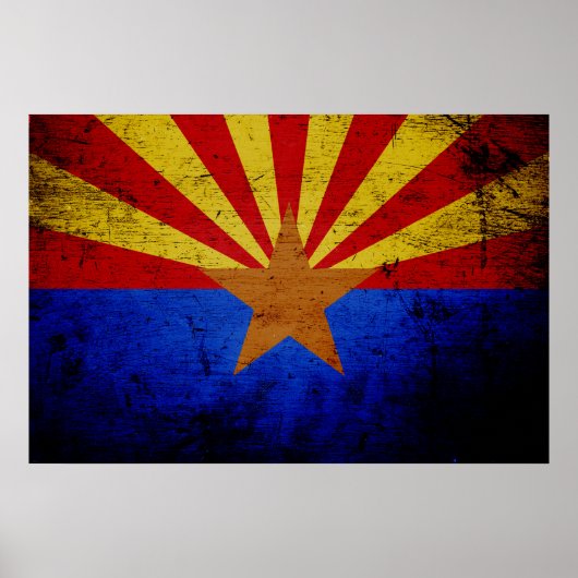Black Grunge Arizona State Flag Poster (Vorne)