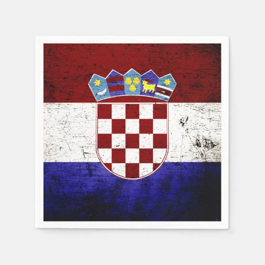 Black Grunge Croatia Fahne Serviette (Vorderseite)