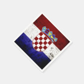 Black Grunge Croatia Fahne Serviette (Ecke)