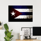 Black Grunge Cuba Flag Poster (Heimbüro)