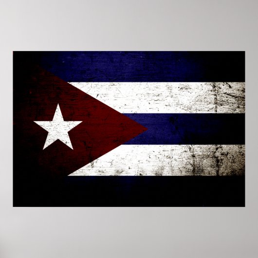 Black Grunge Cuba Flag Poster (Vorne)