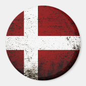Black Grunge Dänemark Fahne Magnet (Vorne)