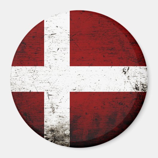 Black Grunge Dänemark Fahne Magnet (Vorne)