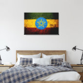Black Grunge Ethiopia Flag Leinwanddruck (Insitu (Schlafzimmer))