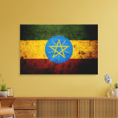 Black Grunge Ethiopia Flag Leinwanddruck (Insitu (Wohnzimmer))