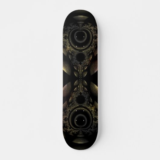 Black Grunge Fraktal Skateboard Deck (Vorne)