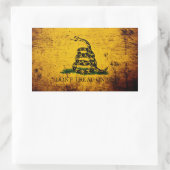 Black Grunge Gadsden Flag Rechteckiger Aufkleber (Tasche)