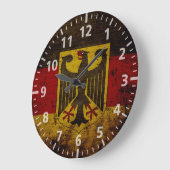Black Grunge Germany Flag Große Wanduhr (Winkel)