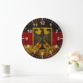 Black Grunge Germany Flag Große Wanduhr (Zuhause)