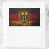 Black Grunge Germany Flag Rechteckiger Aufkleber (Tasche)