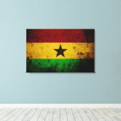 Black Grunge Ghana Flag Leinwanddruck (Insitu (Holzboden))