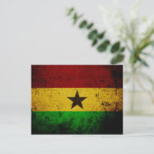 Black Grunge Ghana Flag Postkarte (Stehend Vorderseite)