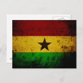Black Grunge Ghana Flag Postkarte (Vorne/Hinten)