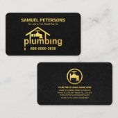 Black Grunge Gold Plumbing Zuhause Visitenkarte (Vorne/Hinten)
