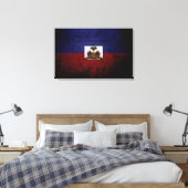 Black Grunge Haiti Flag Leinwanddruck (Insitu (Schlafzimmer))