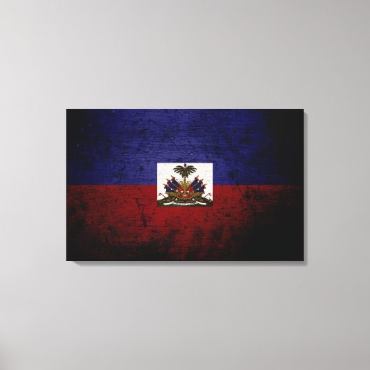 Black Grunge Haiti Flag Leinwanddruck (Vorderseite)