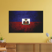 Black Grunge Haiti Flag Leinwanddruck (Insitu (Wohnzimmer))