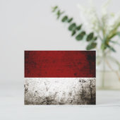 Black Grunge Indonesia-Fahne Postkarte (Stehend Vorderseite)