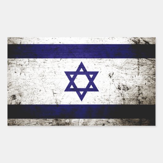 Black Grunge Israel Flag Rechteckiger Aufkleber (Vorderseite)