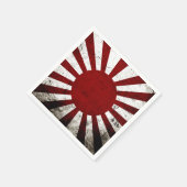 Black Grunge Japan Aufblähung der Sonnenflagge Serviette (Ecke)