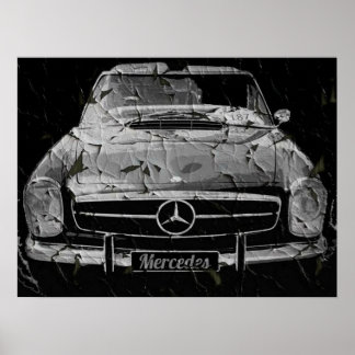 Black Grunge Mercedes Poster von N.P.