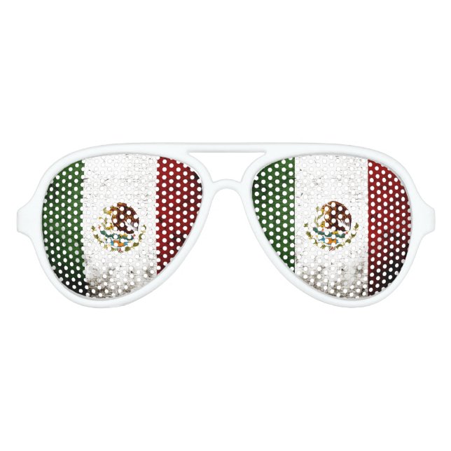 Black Grunge Mexico Fahne Sonnenbrille (Vorderseite)