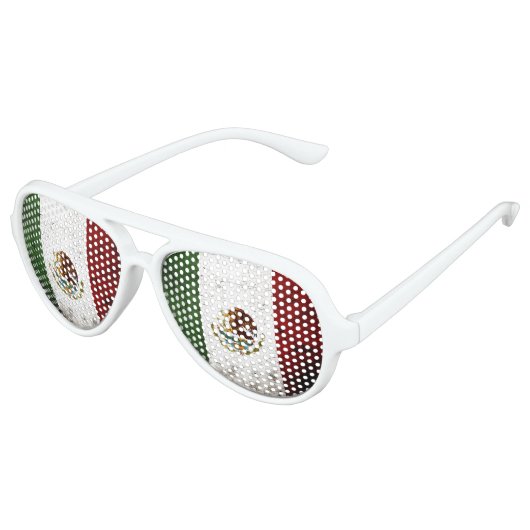 Black Grunge Mexico Fahne Sonnenbrille (Schrägansicht)
