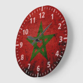 Black Grunge Morocco Große Wanduhr (Winkel)