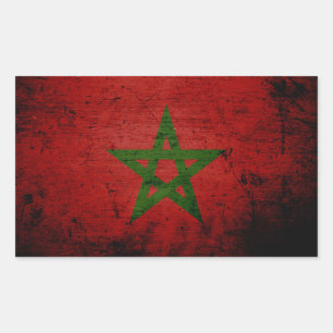 Black Grunge Morocco Rechteckiger Aufkleber
