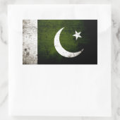 Black Grunge Pakistan Fahne Rechteckiger Aufkleber (Tasche)