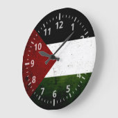 Black Grunge Palestine Flag Große Wanduhr (Winkel)