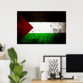 Black Grunge Palestine Flag Poster (Heimbüro)