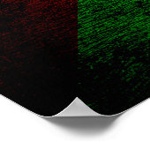 Black Grunge Palestine Flag Poster (Ecke)