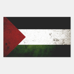 Black Grunge Palestine Flag Rechteckiger Aufkleber