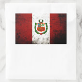 Black Grunge Peru Flag Rechteckiger Aufkleber (Tasche)