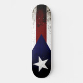 Black Grunge Puerto Rico Fahne Skateboard (Vorderseite)