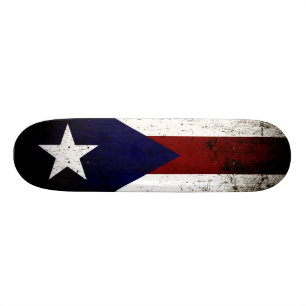 Black Grunge Puerto Rico Fahne Skateboard