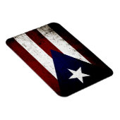 Black Grunge Puerto Rico Flag Magnet (Rechte Seite)