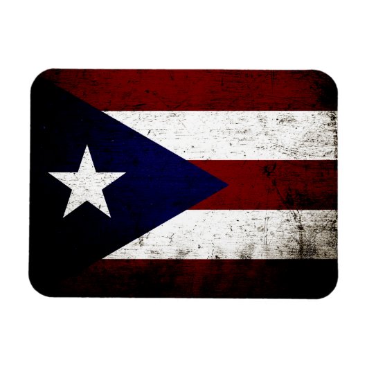 Black Grunge Puerto Rico Flag Magnet (Horizontal)