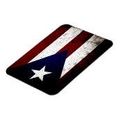 Black Grunge Puerto Rico Flag Magnet (Linke Seite)