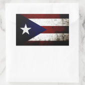 Black Grunge Puerto Rico Flag Rechteckiger Aufkleber (Tasche)