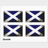 Black Grunge Scotland Flag Rechteckiger Aufkleber (Blatt)
