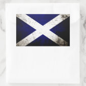 Black Grunge Scotland Flag Rechteckiger Aufkleber (Tasche)