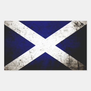 Black Grunge Scotland Flag Rechteckiger Aufkleber