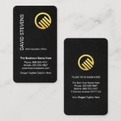Black Grunge Stylish Your Name Layout Visitenkarte (Vorne/Hinten)