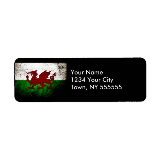 Black Grunge Wales Flag (Vorne)