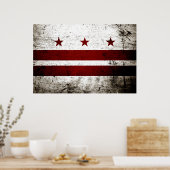 Black Grunge Washington DC Flag Poster (Küche)